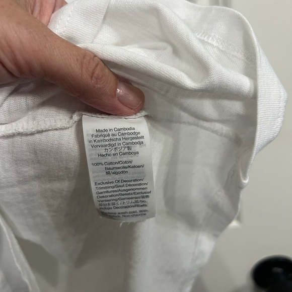 GUC size L J. Crew Factory White Tee with Gold 'Cheers!' Print. Soft, fun tee! - Picture 6 of 12